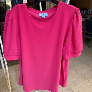 CeCe Fuchsia Puff Sleeve Top